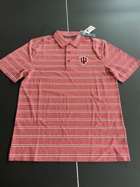 Cutter & Buck Indiana Red Striped Polo NWT